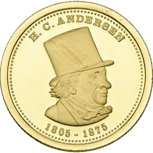 Samoa, 10 Tala ND (2008), H. C. Andersen, Au (999/1000), 1.24 g, KM 184, Proof