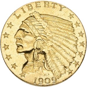 USA, 2 1/2 Dollars 1909, KM 128, F 120, VF