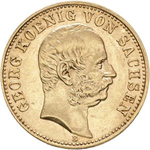 Germany, Saxony (Sachsen), Georg I (1902-1904), 10 Mark 1903 E, KM 1259, F 3847, EF-VF