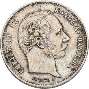 Christian IX, 1 krone 1875, Sieg 1.1, H 14A, kv. 1+