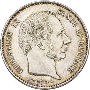 Christian IX, 1 krone 1892, Sieg 1.1, H 14A, kv. 0-01