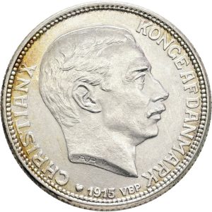 Christian X, 1 krone 1915, Sieg 2, H 9, kv. 01