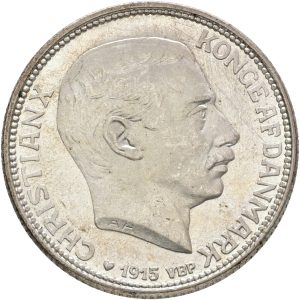 Christian X, 1 krone 1915, Sieg 2, H 9, kv. 0-01
