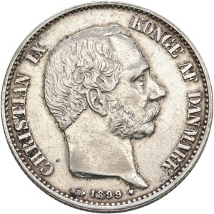 Christian IX, 2 kroner 1899, Sieg 1.2, H 13B, kv. 1+