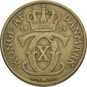 Christian X, 2 kroner 1924, Sieg 3.1, H 20A, kv. 1-