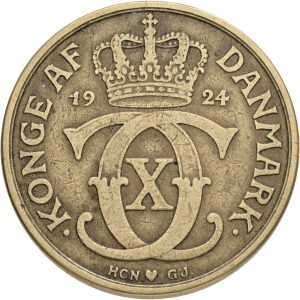 Christian X, 2 kroner 1924, Sieg 3.1, H 20A, kv. 1-1-