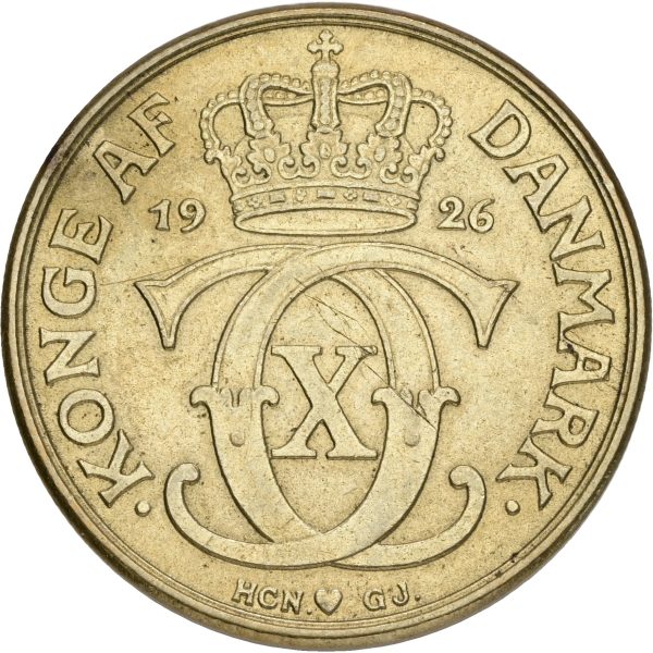 Christian X, 2 kroner 1926, Sieg 3.1, H 20A, kv. 01-1+