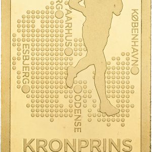 Guldbarre, 31,1 g (1 oz), Au (999.9/1000), Kronprins Frederiks 50 års fødselsdag, Schöne Edelmetaal B.V., Proof