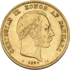 Christian IX, 20 kroner 1877, Sieg 1.1, H 8A, F 295, kv. 01-1+