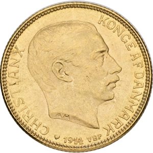 Christian X, 20 kroner 1914, Sieg 3.1, H 1A, F 299, kv. 01