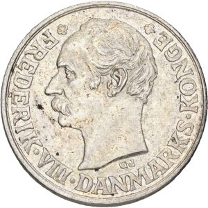 Frederik VIII, 25 øre 1911, Sieg 2, H 4, kv. 01-1+