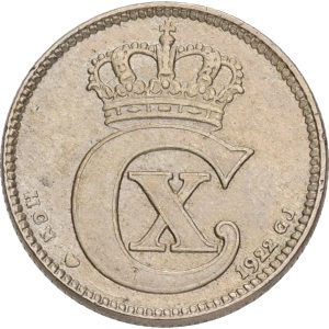 Christian X, 25 øre 1922, Sieg 3.3, H 11, kv. 1+