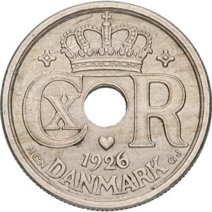 Christian X, 25 øre 1926, Sieg 4.1, H 24A, kv. 01