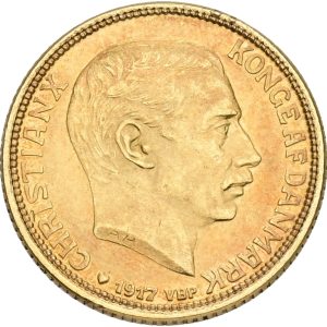 Christian X, 10 kroner 1917, Sieg 3, H 2, F 300, kv. 01