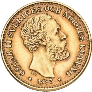 Sverige, Oscar II, 10 kronor 1883, SM 30, F 94a, kv. 1+
