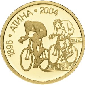 Bulgaria, 5 Leva 2002, Cycling, Au (999/1000), 1.24 g, KM 259, Proof