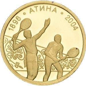 Bulgaria, 5 Leva 2002, Tennis, Au (999/1000), 1.24 g, KM 266, Proof