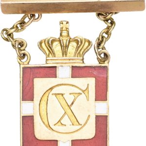 Christian X, kongemærke 1940, Au (585/1000), 4,43 g, guld med emalje, dameudgave med bjælke.