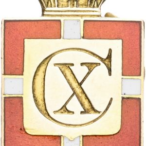 Christian X, kongemærke 1940, Au (585/1000), 3,73 g, guld med emalje, herreudgave til knaphul.