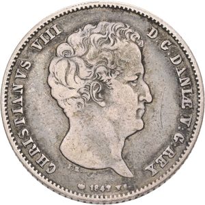 Christian VIII, rigsbankdaler 1842 VS, Sieg 12.1, H 4A, kv. 1+-1