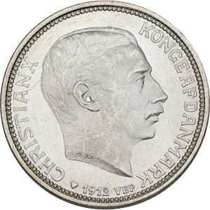 Christian X, 2 kroner 1912, tronskiftet, Sieg 5, H 3, kv. 0