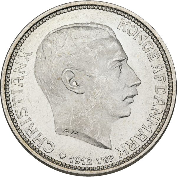 Christian X, 2 kroner 1912, tronskiftet, Sieg 5, H 3, kv. 0