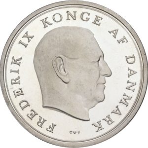 Frederik IX, ministereksemplar, (10 kroner) 1967, Prinsesse Margrethes bryllup med Prins Henrik, Sieg 14, H T2, kv. M, enkelte håndteringsspor.
