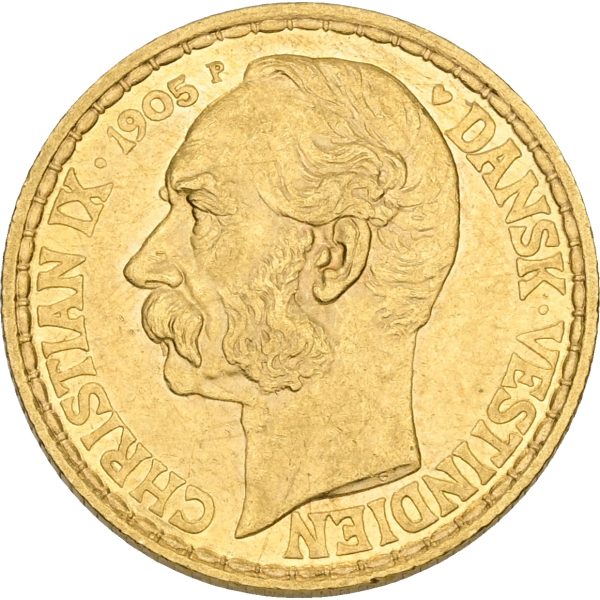 Dansk Vestindien, Christian IX, 20 francs / 4 daler 1905, H 30, Sieg 31, KM 72, kv. 01