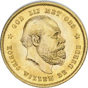 Netherlands, Willem III, 10 Gulden 1889, Au (900/1000), 6.72 g, KM 106, Fr. 342, UNC-AU