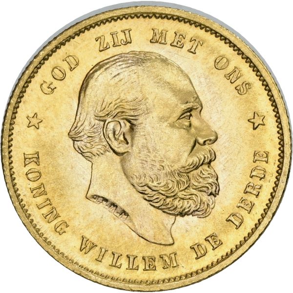 Netherlands, Willem III, 10 Gulden 1889, Au (900/1000), 6.72 g, KM 106, Fr. 342, UNC-AU