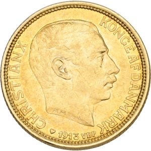Christian X, 10 kroner 1913, Sieg 3, H 2, F 300, kv. 1+/01-1+