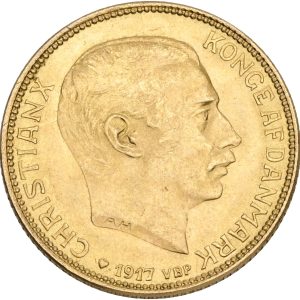 Christian X, 20 kroner 1917, Sieg 3.1, H 1A, F 299, kv. 01