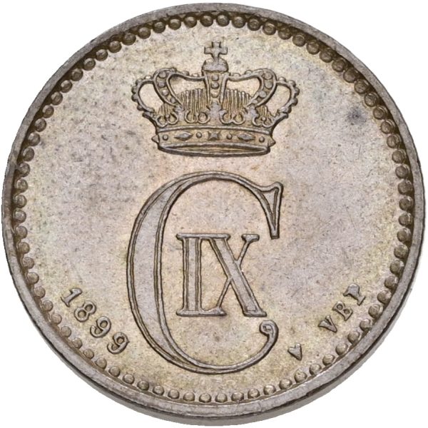 Christian IX, 1 øre 1899, Sieg 1.2, H 19B, kv. 0-01