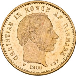 Christian IX, 10 kroner 1900, Sieg 1.2, H 9B, F 296, kv. 0-01 - medaljeprægskarakter.