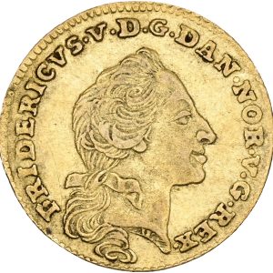 Frederik V, kurantdukat / 12 mark 1762 W/K, Sieg 21.5, H 22E, kv. 1+, små filespor på randen.