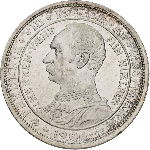 Frederik VIII, 2 kroner 1906, tronskiftet, Sieg 4, H 3, kv. M-0