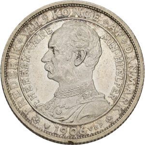 Frederik VIII, 2 kroner 1906, tronskiftet, Sieg 4, H 3, kv. 01/0-01