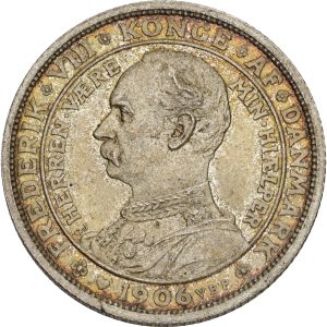 Frederik VIII, 2 kroner 1906, tronskiftet, Sieg 4, H 3, kv. 01
