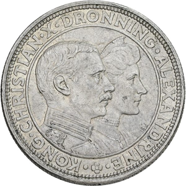 Christian X, 2 kroner 1923, kongeparrets sølvbryllup, Sieg 6, H 4, kv. 01