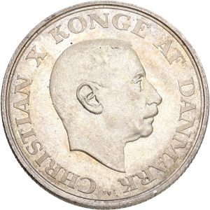 Christian X, 2 kroner 1937, 25 års regeringsjubilæum, Sieg 8, H 6, kv. 0-01, medaljeprægskarakter.