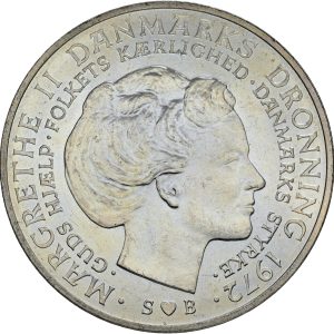 Margrethe II, 10 kroner 1972, tronskiftet, Sieg 16, kv. 0-01