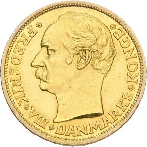 Frederik VIII, 10 kroner 1908, H 2, Sieg 2, F 298, kv. 1+