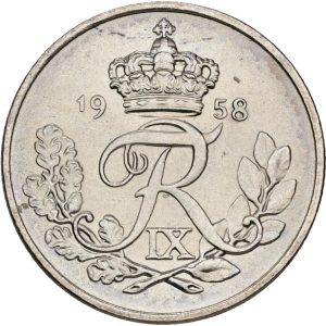 Frederik IX, 10 øre 1958, Sieg 13.2, H 10B, kv. 0