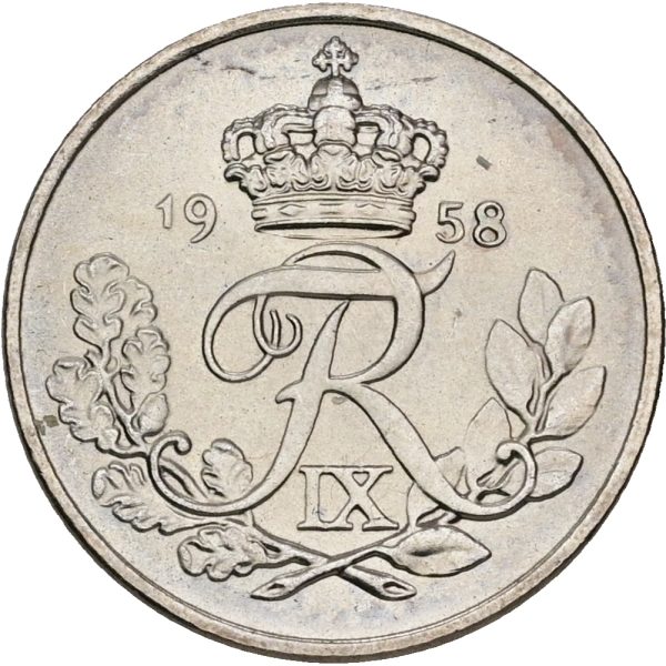 Frederik IX, 10 øre 1958, Sieg 13.2, H 10B, kv. 0