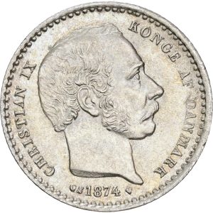 Christian IX, 25 øre 1874, Sieg 1.1, H 15A, kv. 01