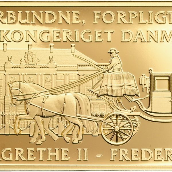 Guldbarre, 50 g, Au (999.9/1000), Tronskiftet, 2024, Mint of Norway, Proof – oplag på 50 stk.