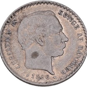 Christian IX, 10 øre 1886, Sieg 9.1, H 16A, kv. 1, ridser.