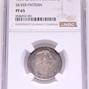 Christian IX, prøvemønt, 1 krone 1875, uden HS på halsafsnittet, Sieg 1, KM PnA63, NGC PF 65