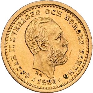 Sverige, Oscar II, 5 kronor 1886, SM 37, Fr. 95, kv. 01 - medaljeprægskarakter.