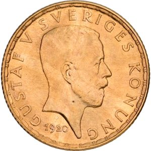 Sverige, Gustaf V, 5 kronor 1920, SM 2, Fr. 97, kv. 01